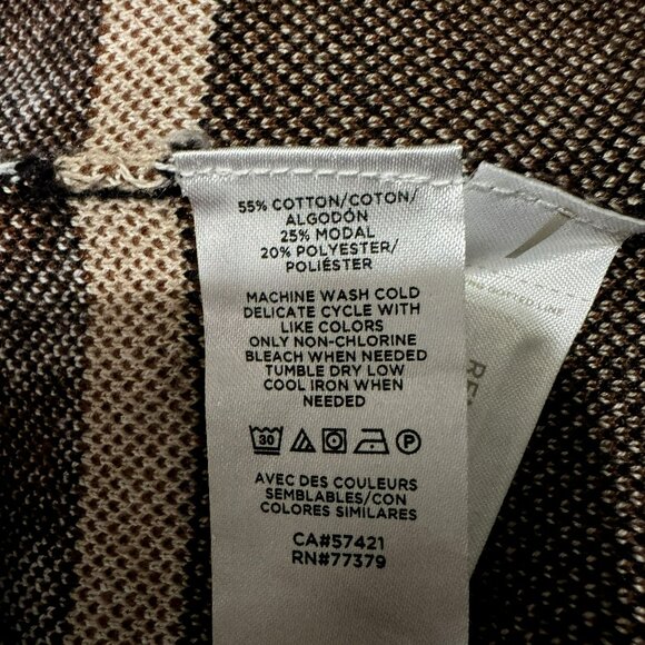 Ann Taylor Leopard Animal Print Colorblock Open Cardigan Sz M Winter White Midi - Picture 8 of 8